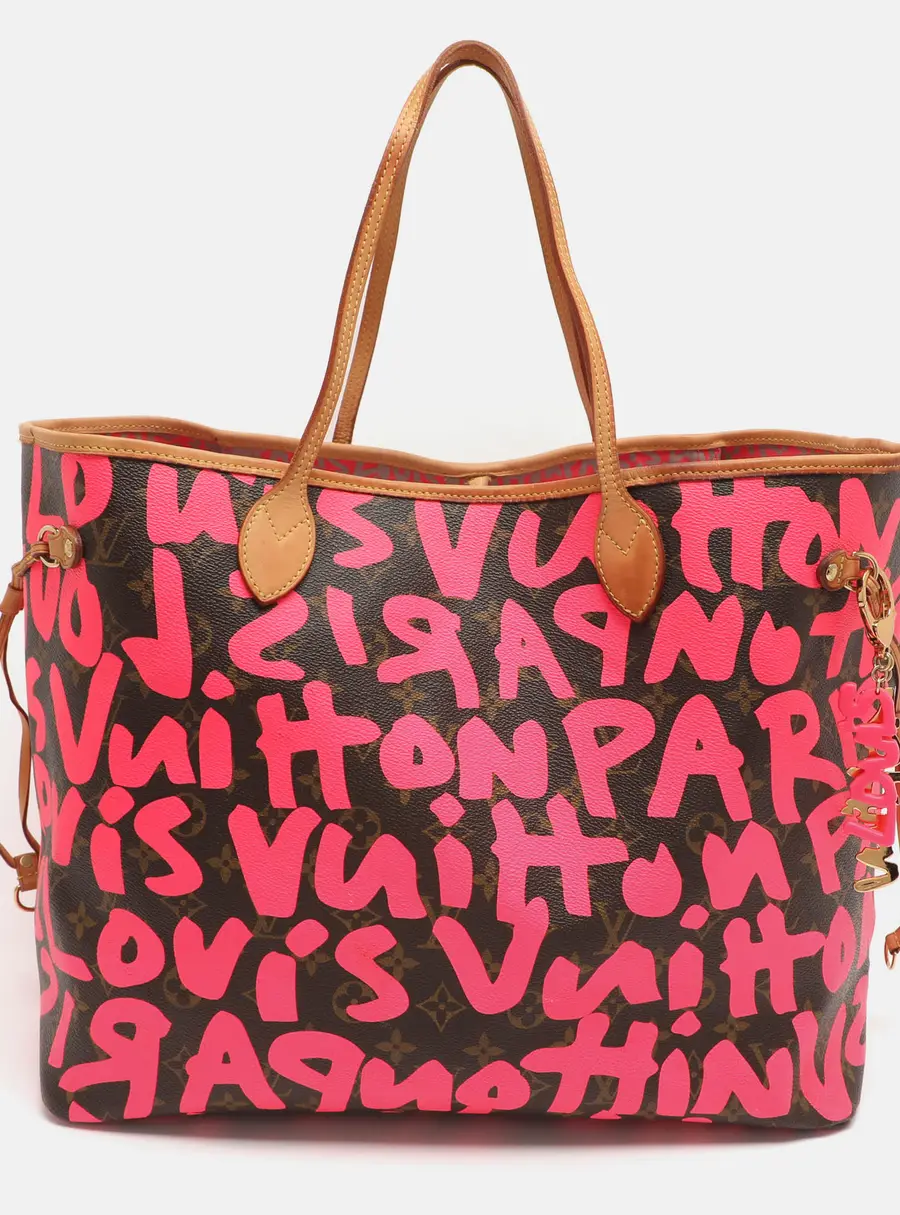 Louis Vuitton Limited Edition Stephen Sprouse Graffiti Neverfull GM Fuchsia Canvas Bag