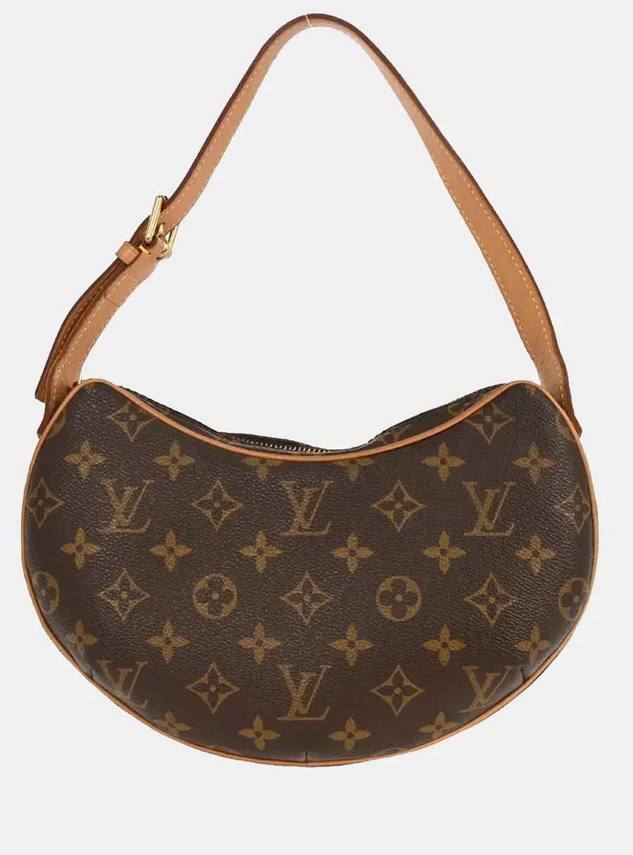 Louis Vuitton Croissant PM Brown Monogram Canvas Leather Shoulder Bag