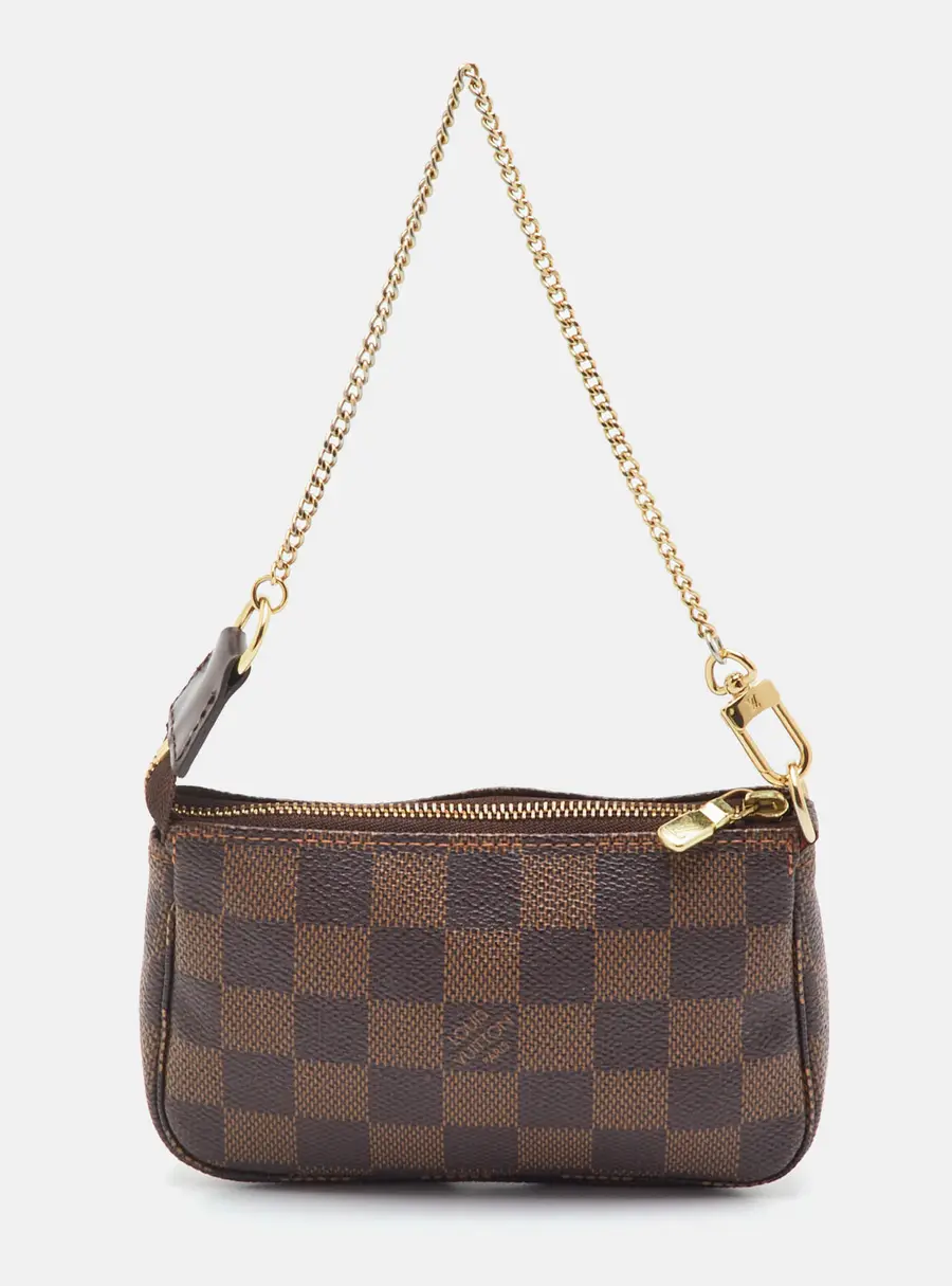 Louis Vuitton Pochette Accessoires Mini Brown Damier Ebene Canvas Bag
