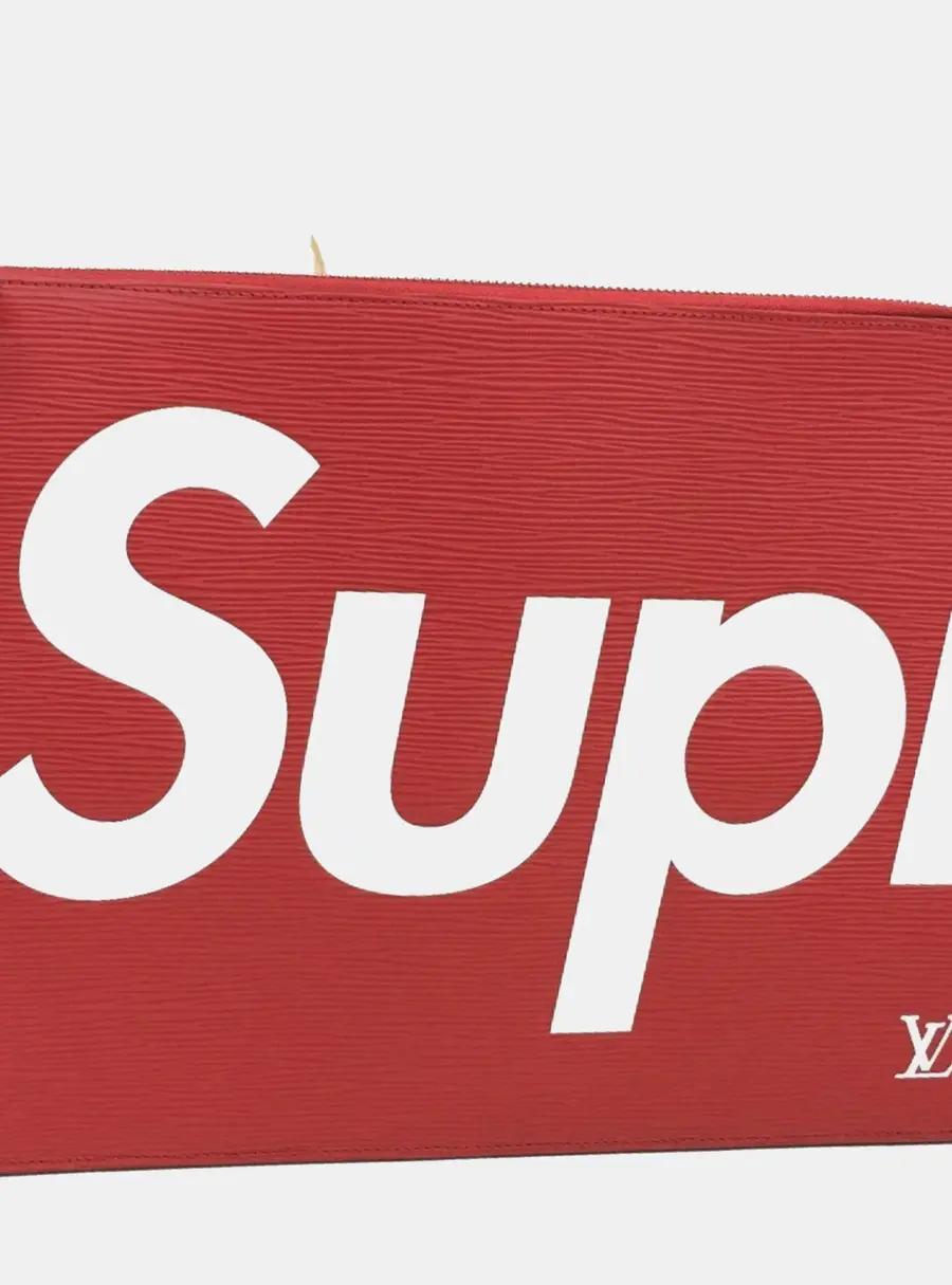 Louis Vuitton x Supreme Pochette Jour GM Red Epi Leather Clutch Bag