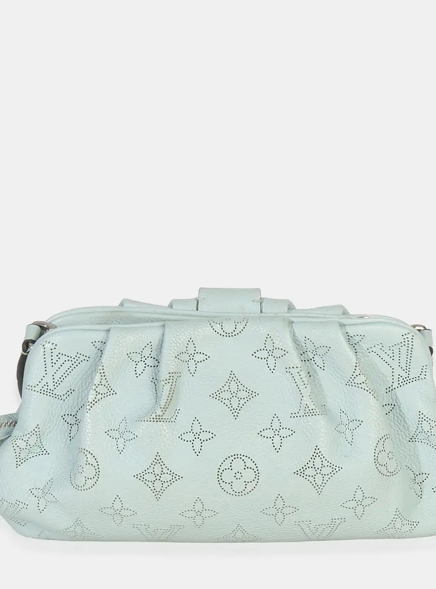Louis Vuitton Scala Mini Vert Lagon Monogram Mahina Leather Pouch Bag