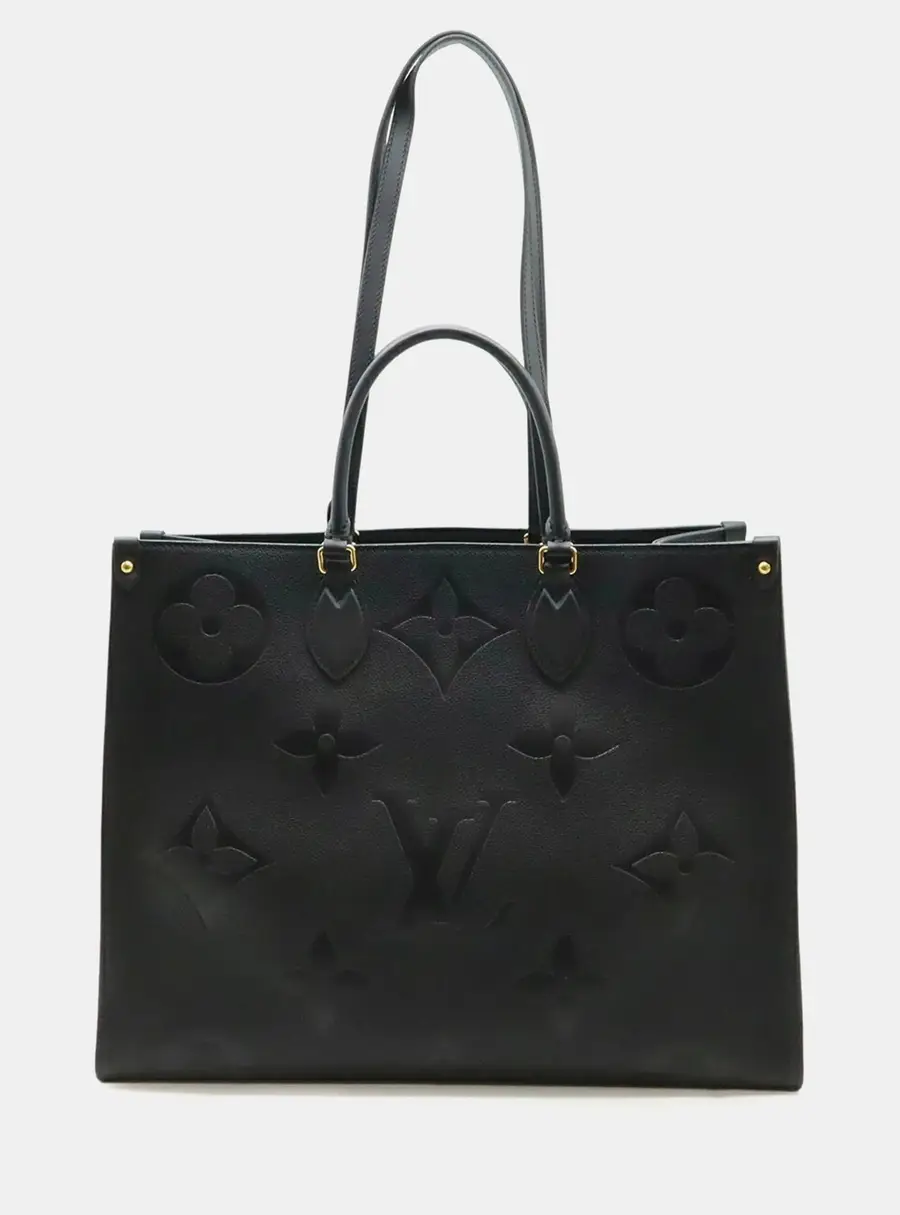 Louis Vuitton On The Go GM Black Monogram Empreinte Leather Tote Bag