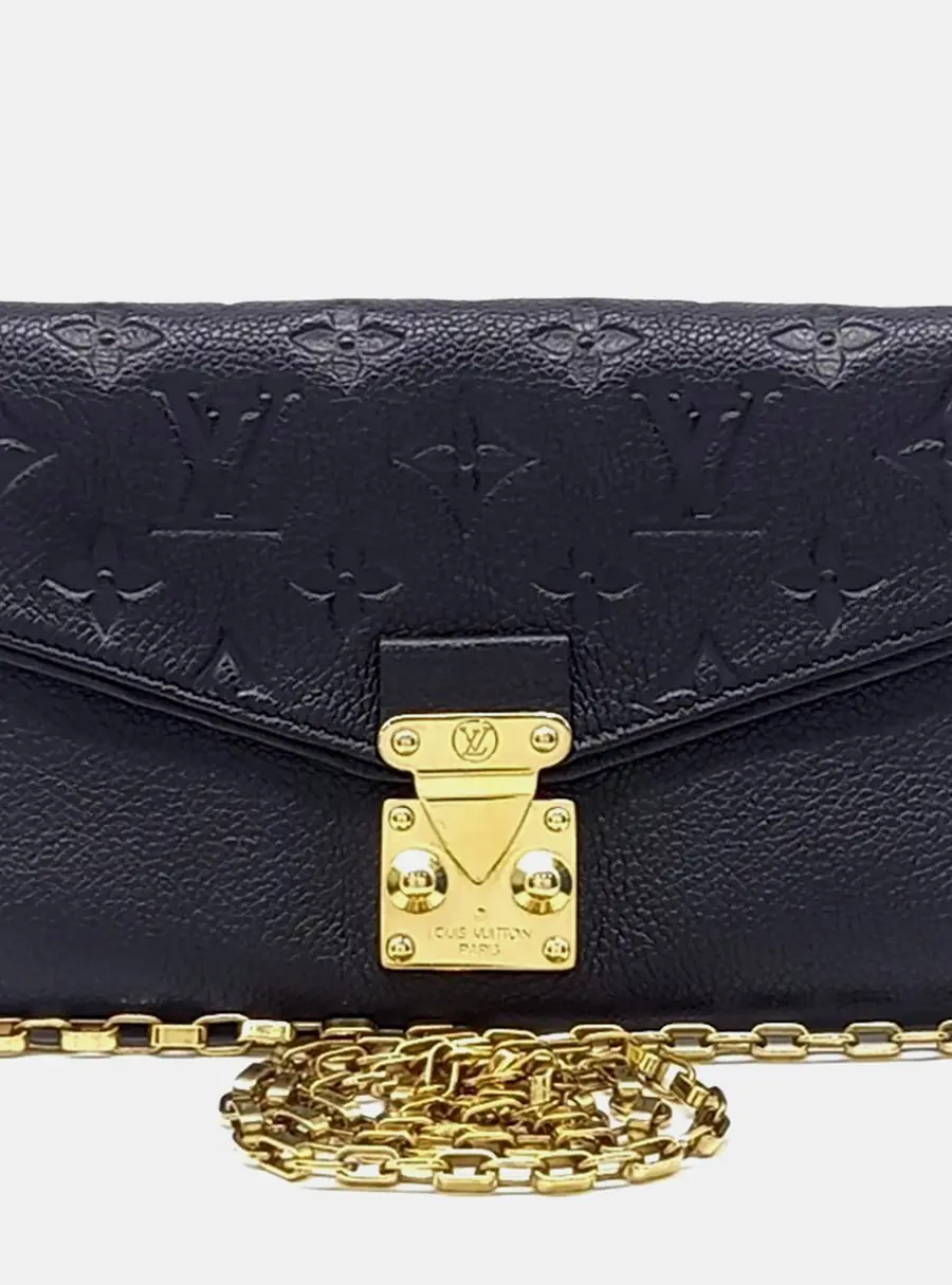 Louis Vuitton Black Leather Empreinte Pochette Saint-Germain