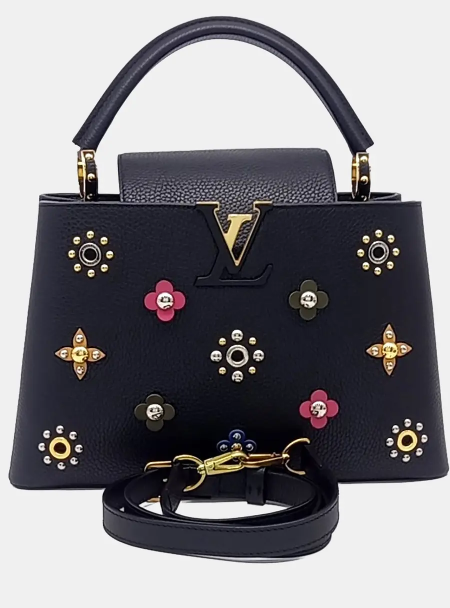 Louis Vuitton Capucines PM Black Taurillon Leather Top Handle Bag