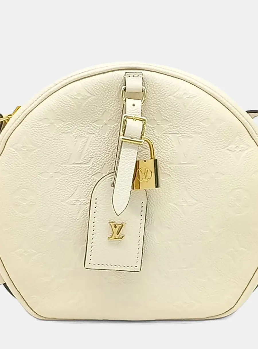 Louis Vuitton Boite Chapeau Souple PM Beige Monogram Empreinte Leather Crossbody Bag
