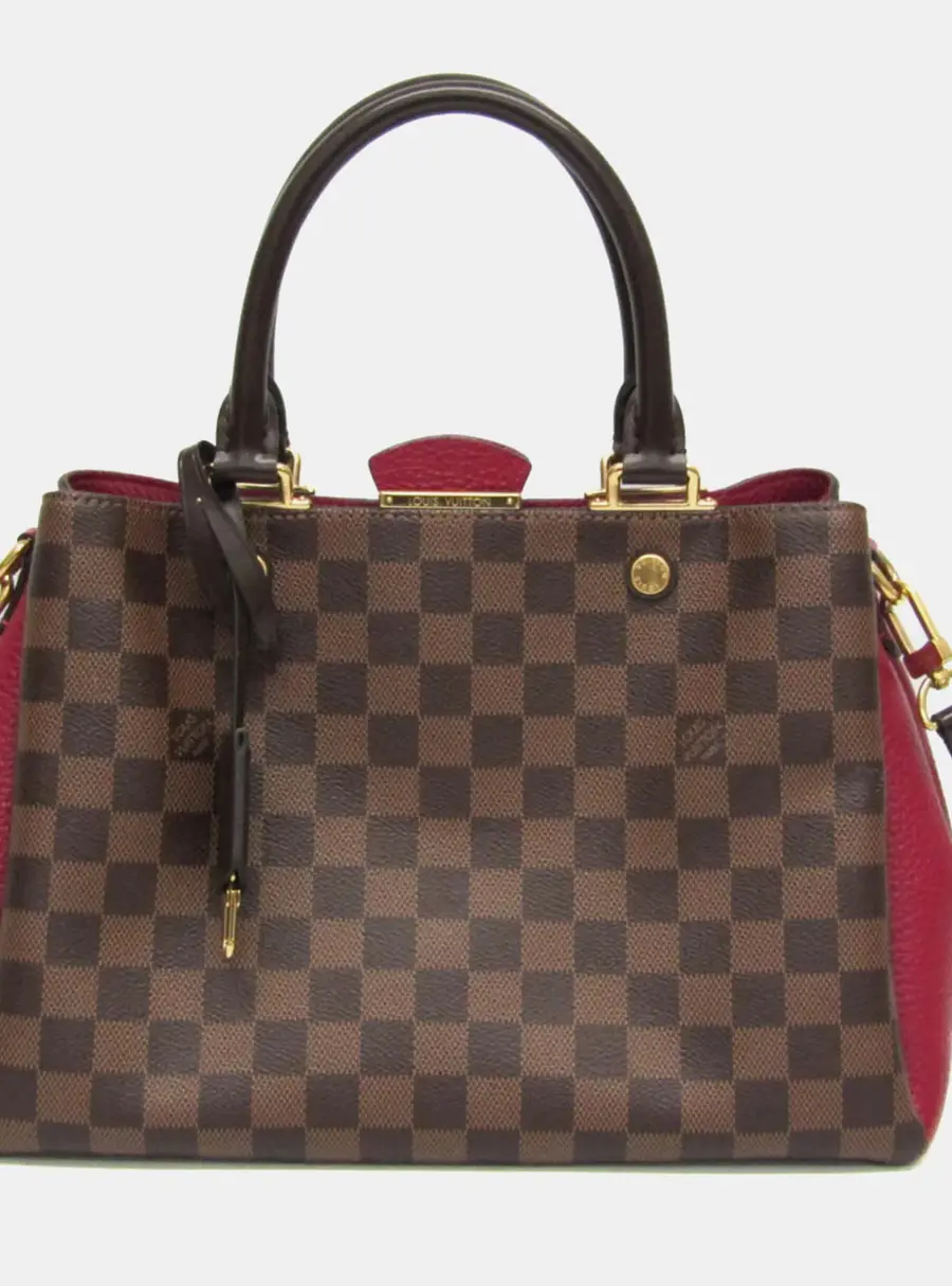 Louis Vuitton Brittany Brown/Fuchsia Damier Canvas Shoulder Bag