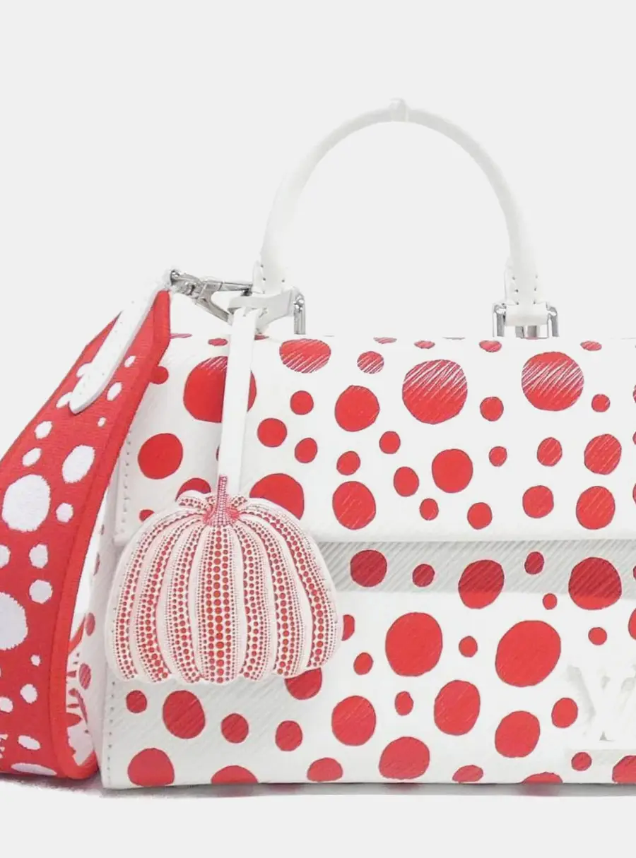 Louis Vuitton x Yayoi Kusama Cluny Mini White Red Epi Leather Top Handle Bag