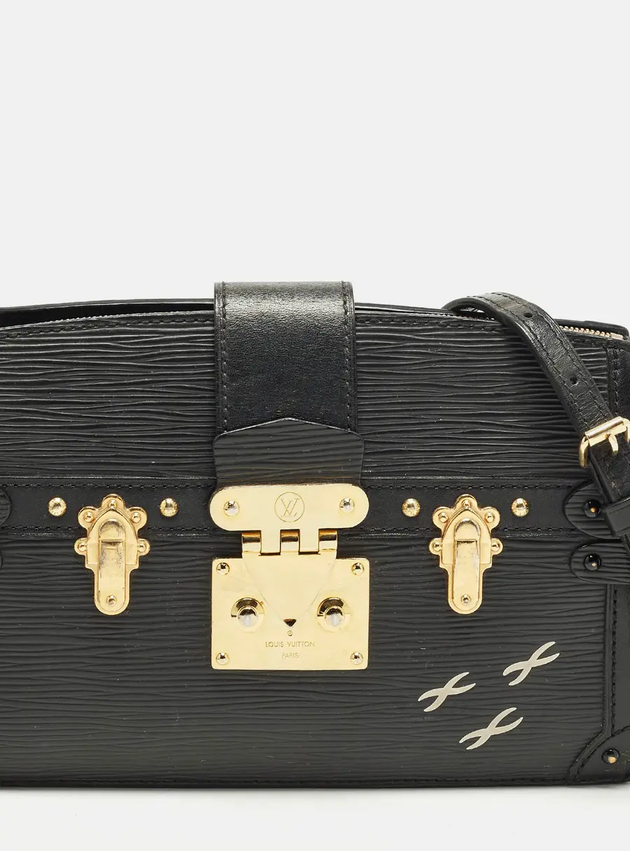 Louis Vuitton Trunk Black Epi Leather Clutch Bag
