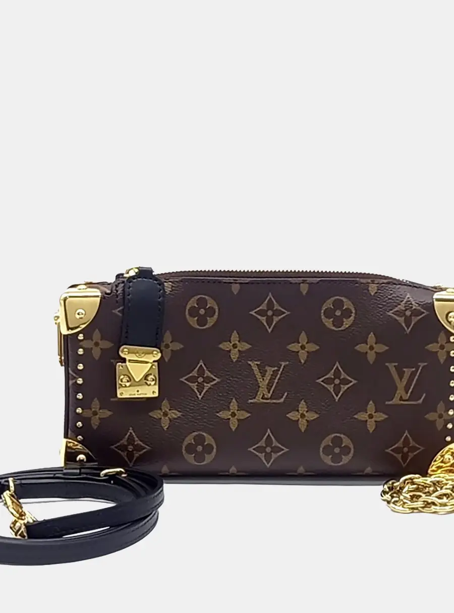 Louis Vuitton Slim Trunk MM Brown Monogram Canvas Crossbody Bag