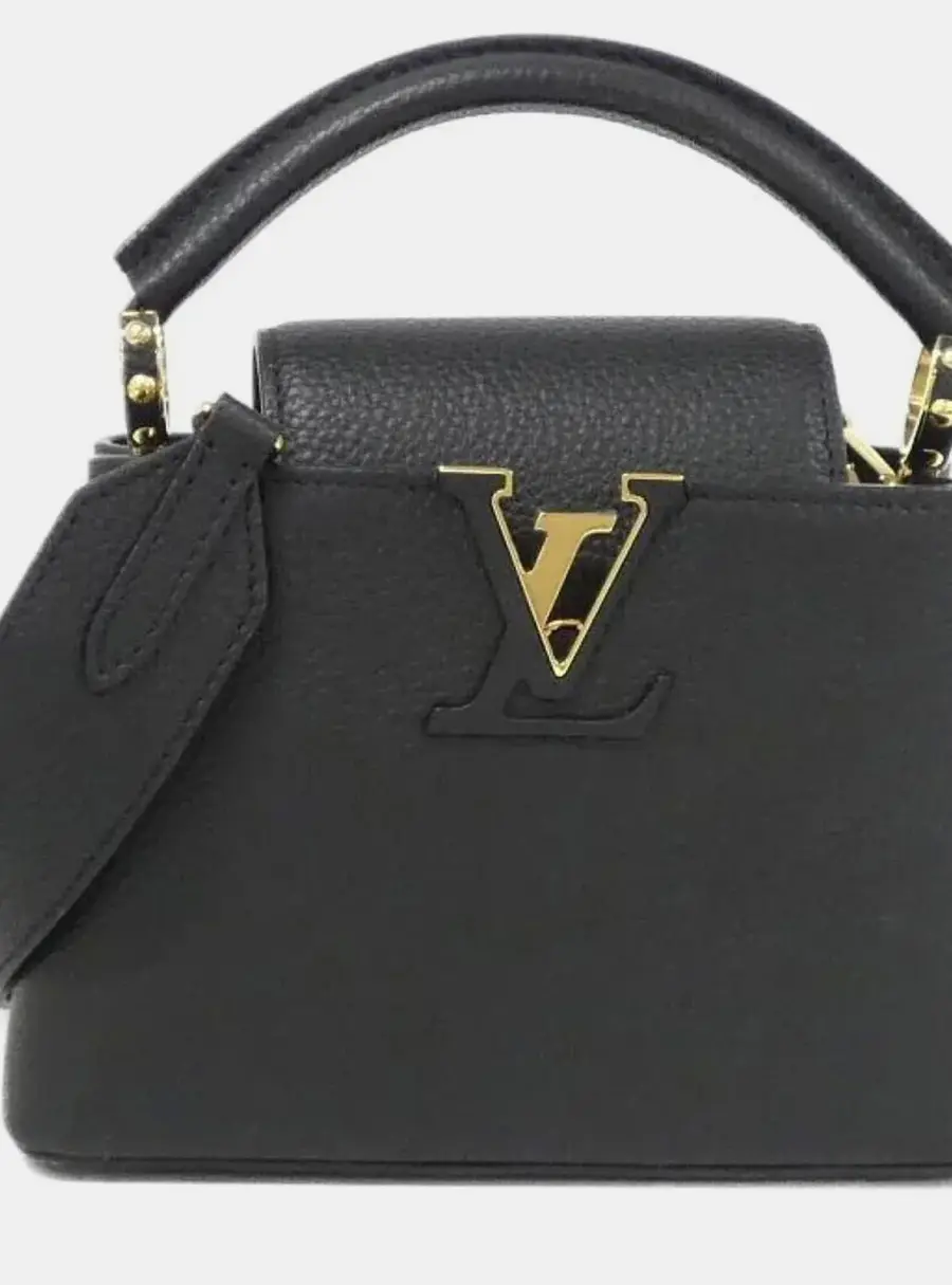 Louis Vuitton Capucines Mini Black Taurillon Leather Top Handle Bag