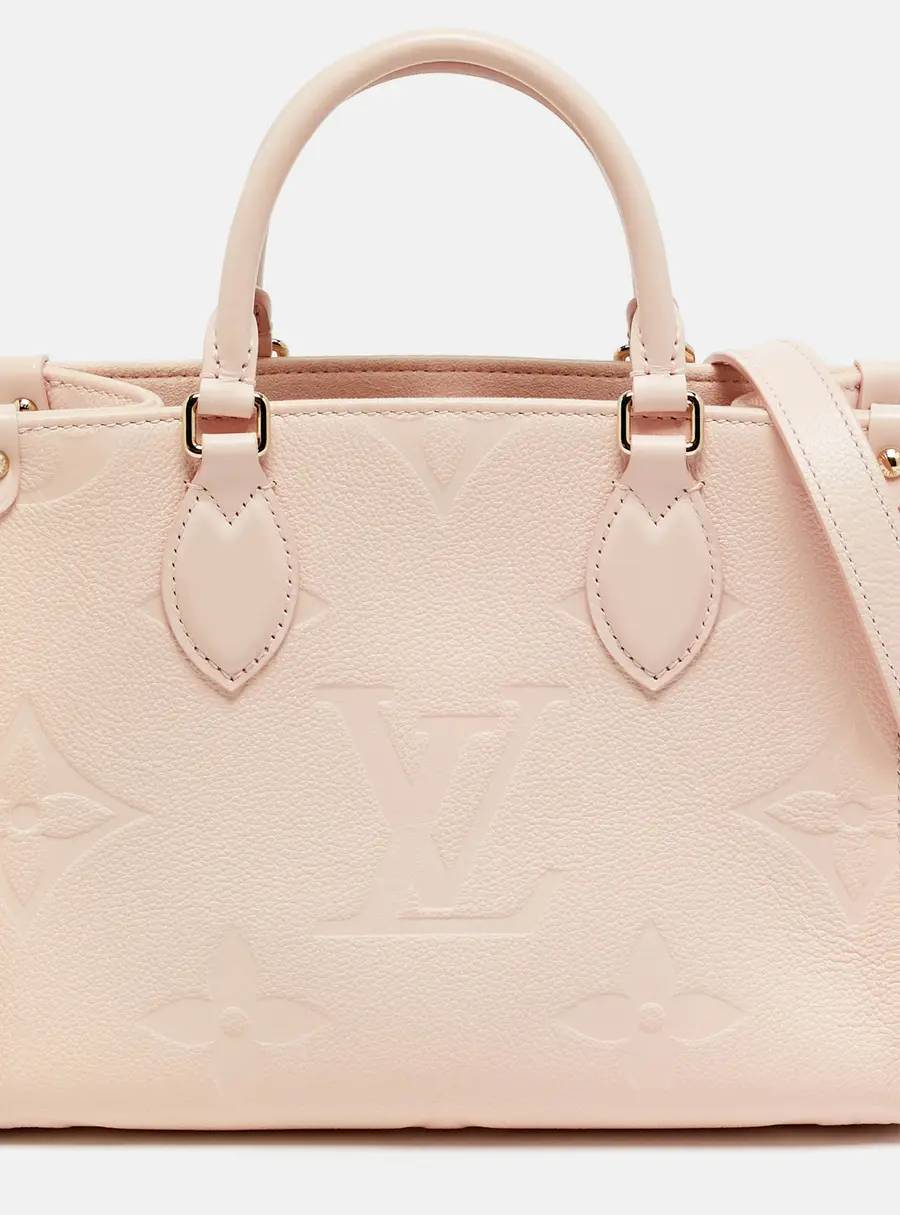 Louis Vuitton Onthego PM Opale Pink Monogram Giant Empreinte Leather Tote