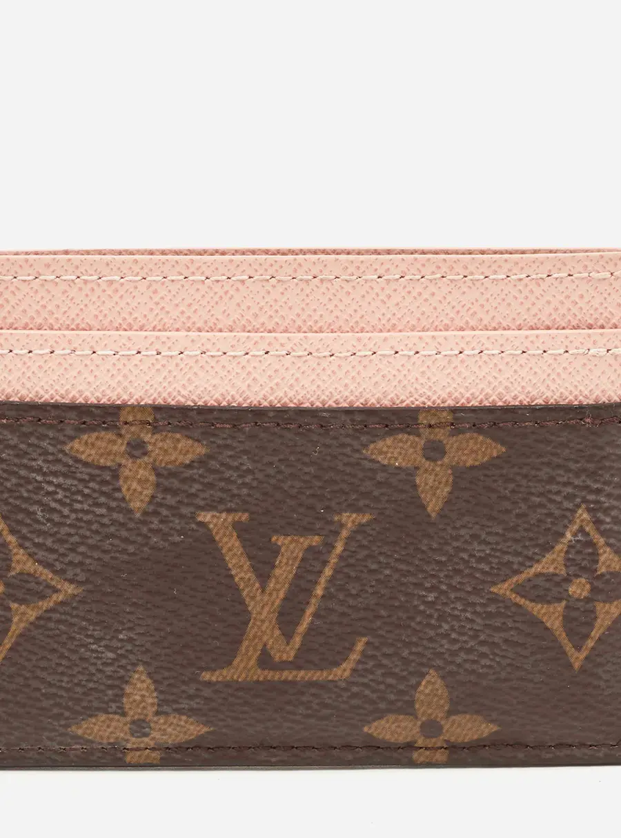 Louis Vuitton LV Charms Rose Ballerine Monogram Canvas Card Holder