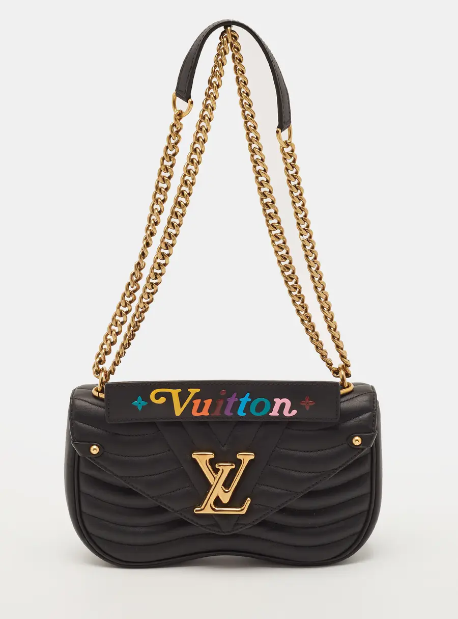 Louis Vuitton Chain New Wave MM Black Leather Bag