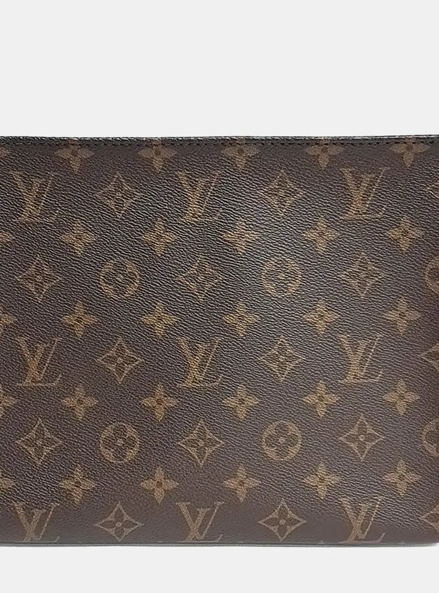 Louis Vuitton Pochette Toilette PM Brown Monogram Canvas Pouch Bag