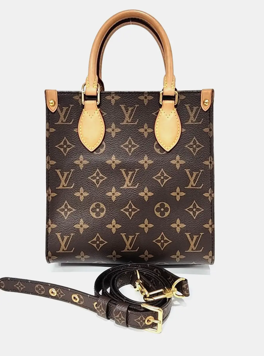 Louis Vuitton Sac Plat BB Brown Monogram Canvas Top Handle Bag