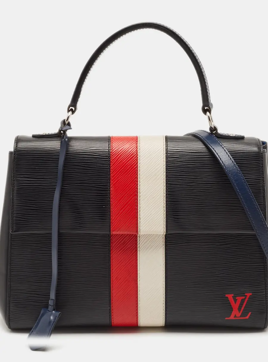 Louis Vuitton Cluny Stripes MM Black Epi Leather Bag