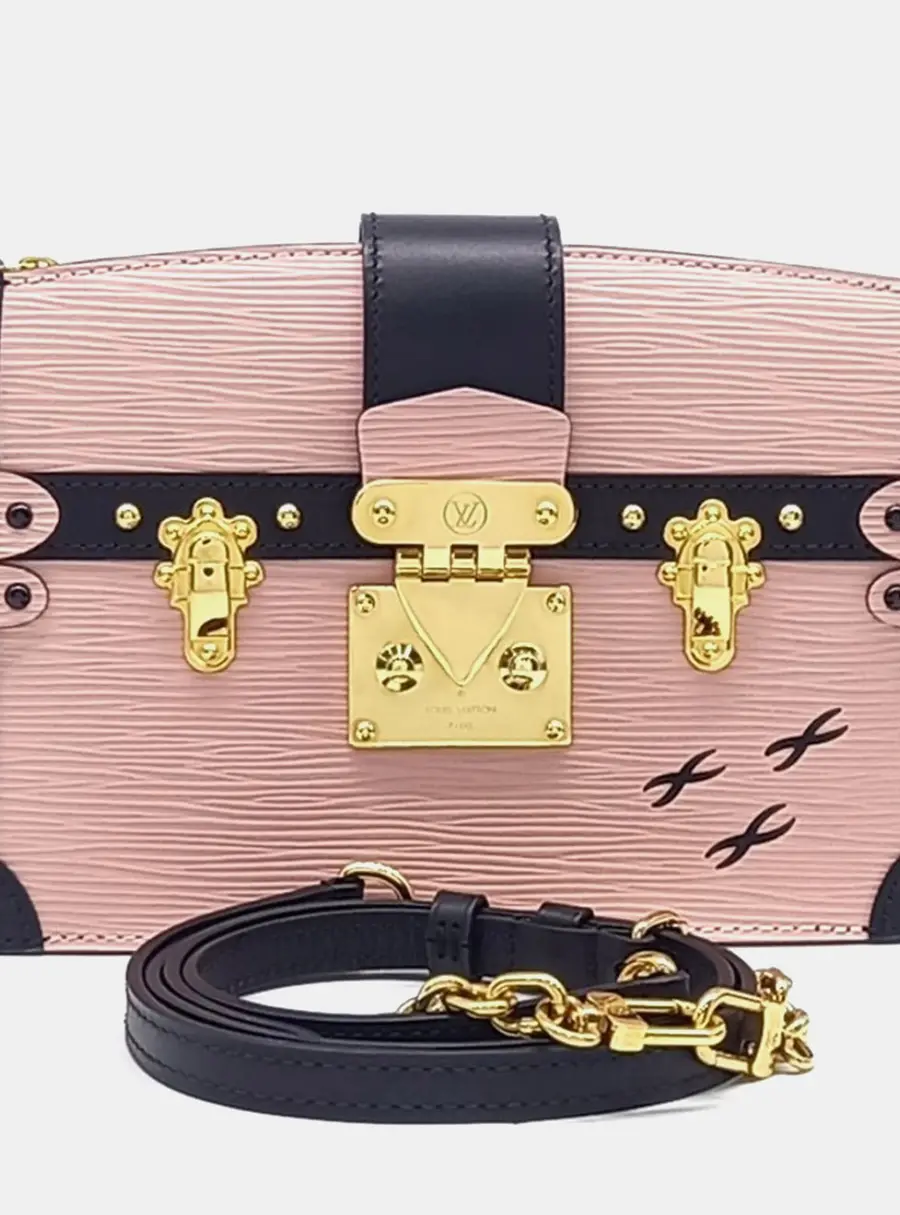 Louis Vuitton Petite Malle PM Rose Ballerine Epi Leather Crossbody Bag