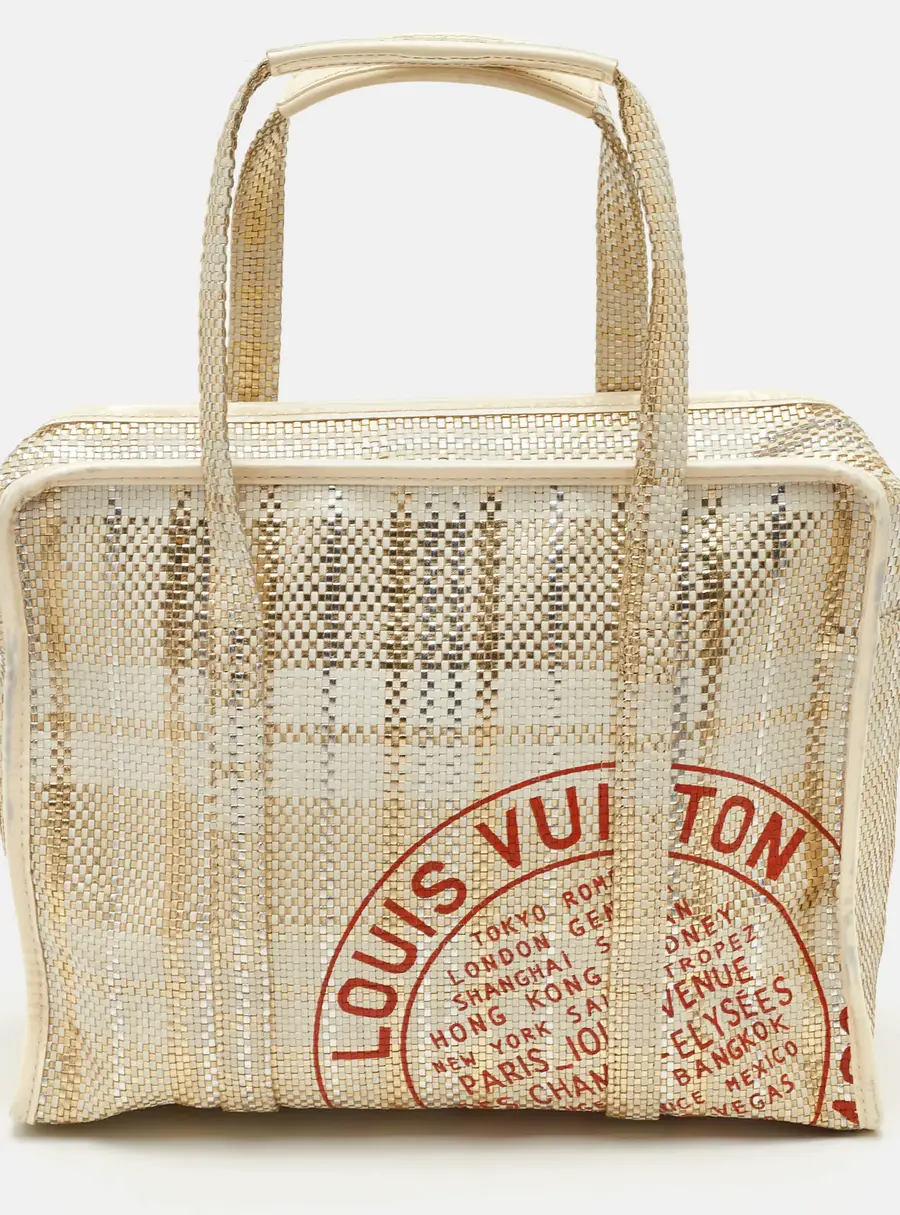 Louis Vuitton Street PM Limited Edition White/Gold Braided Leather Bag