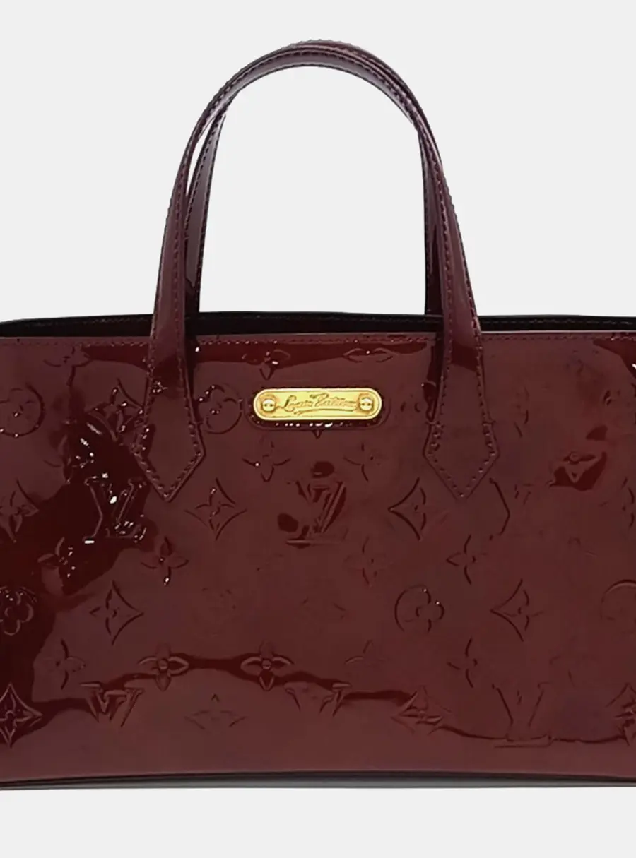 Louis Vuitton Burgundy Leather and Shark Vernis Wilshire PM