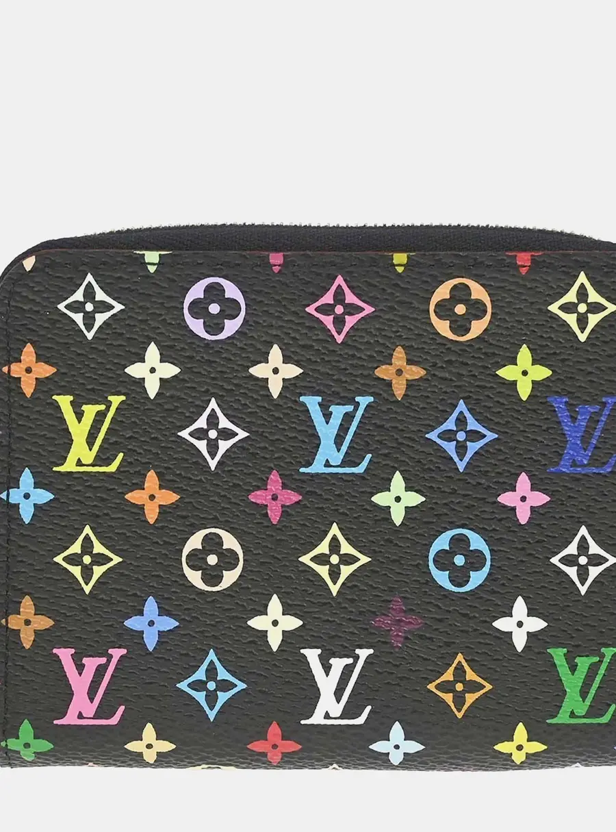 Louis Vuitton Zippy Coin Black Monogram Multicolor Canvas Wallet