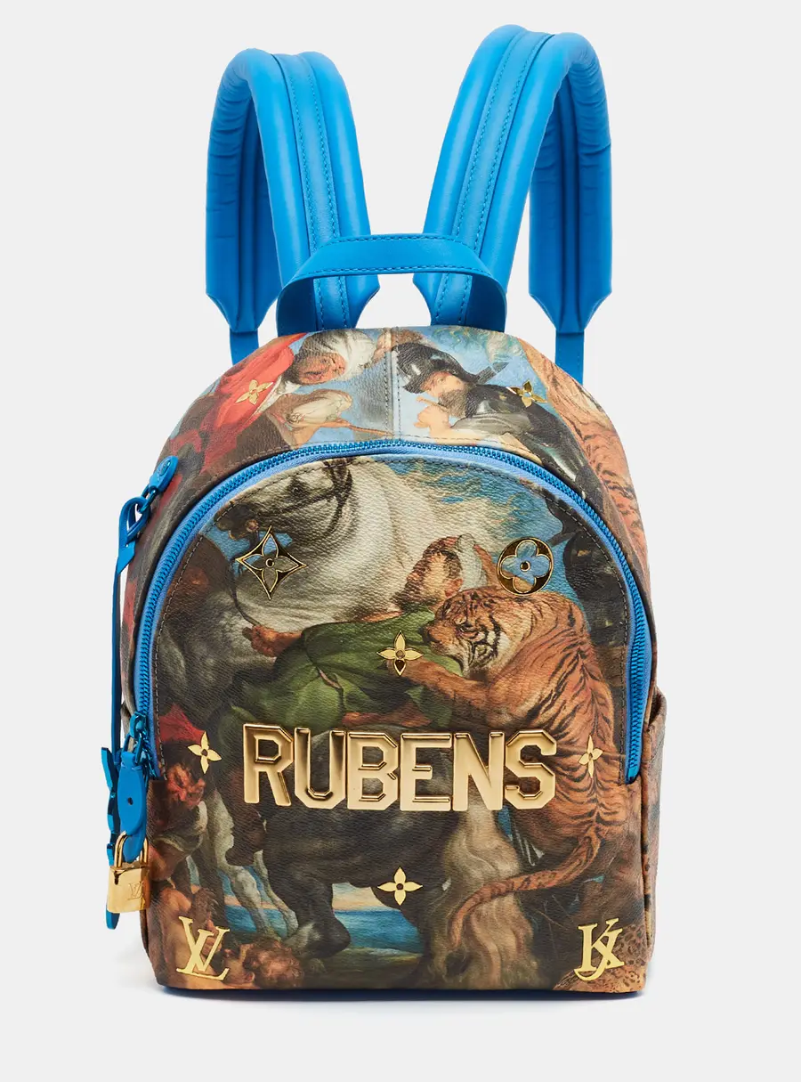 Louis Vuitton Blue Jeff Koons Rubens Palm Spring Canvas Backpack
