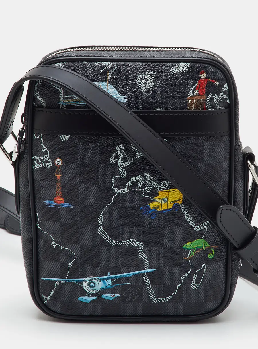 Louis Vuitton Renaissance Map Danube Slim Damier Graphite Canvas Bag
