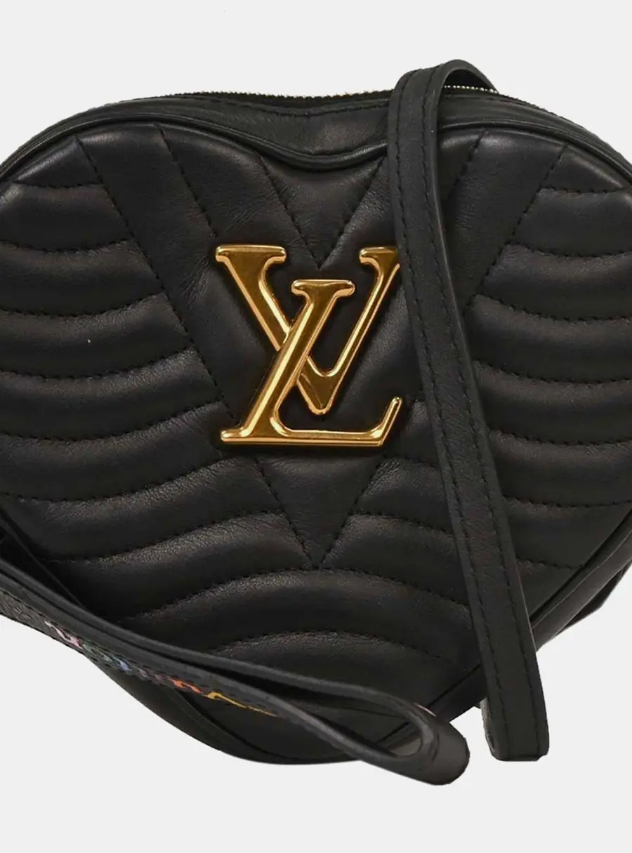Louis Vuitton New Wave Heart Black Calfskin Leather Crossbody Bag