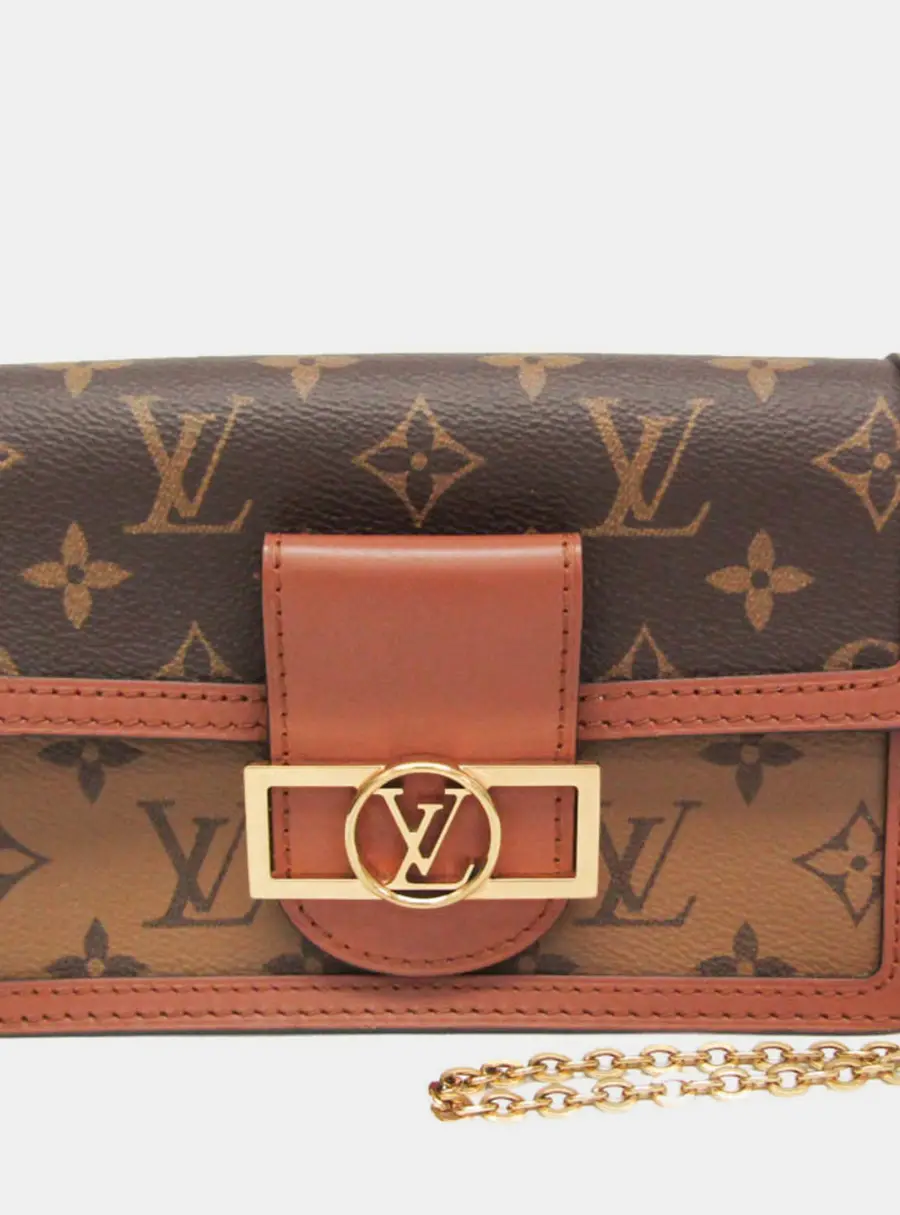 Louis Vuitton Dauphine Chain Wallet Monogram Reverse Canvas Leather Shoulder Bag
