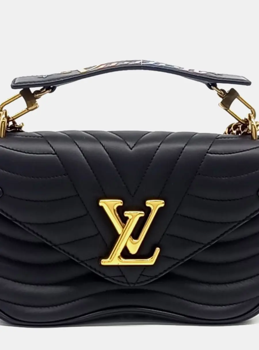 Louis Vuitton Black Leather New Wave Chain Shoulder Bag