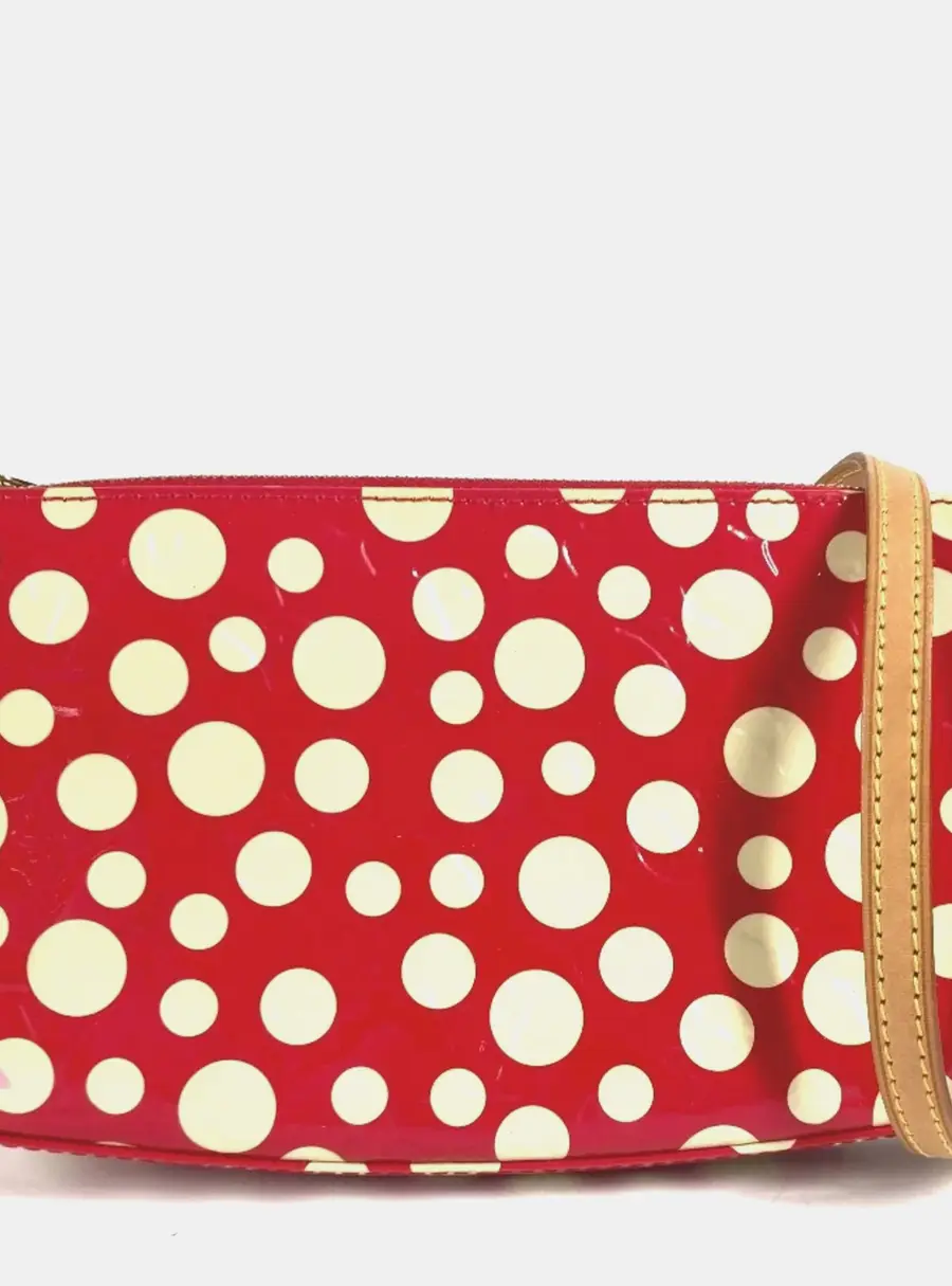 Louis Vuitton x Yayoi Kusama Dots Infinity Pochette Accessoires Red Monogram Vernis Patent Leather Shoulder Bag