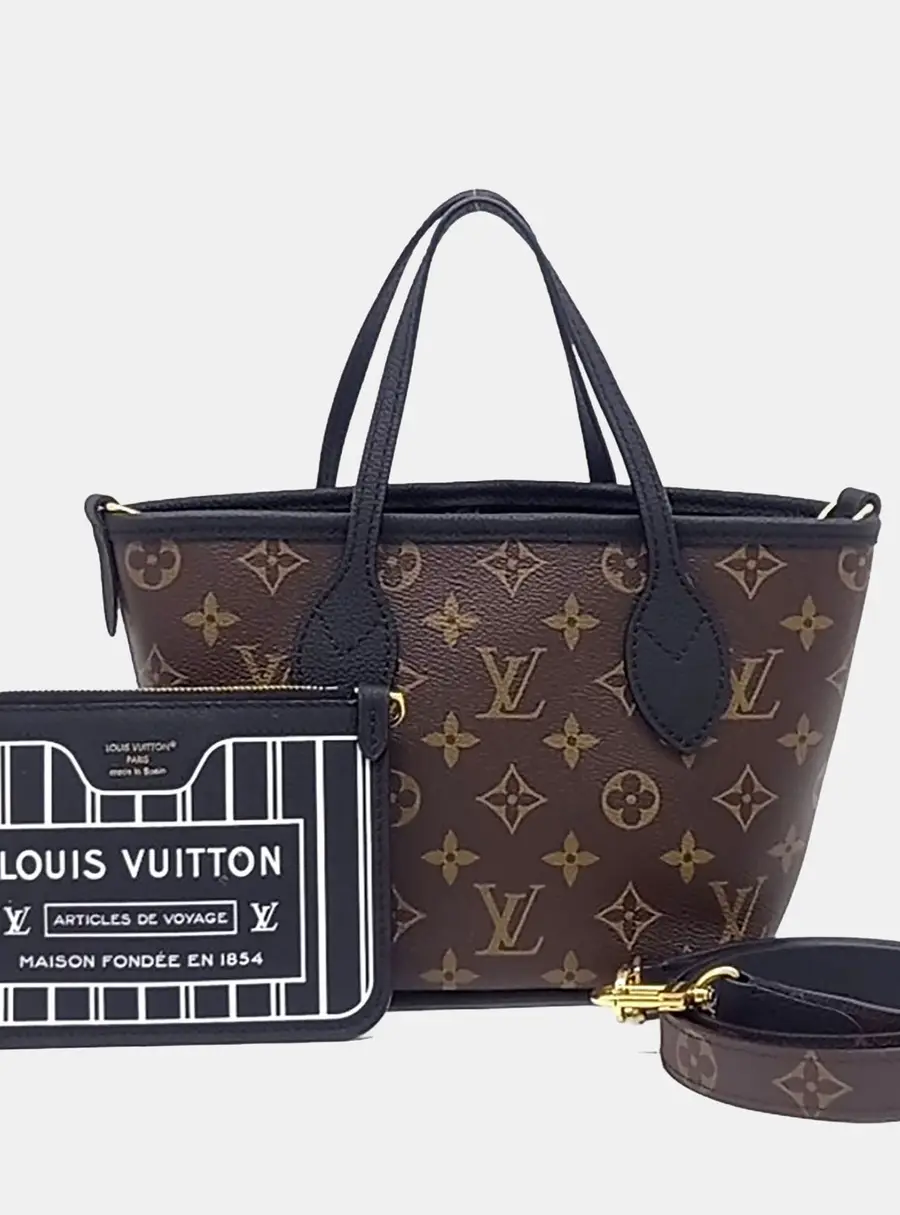 Louis Vuitton Neverfull Bandouli&egrave;re Inside Out BB Brown Coated Canvas Bag