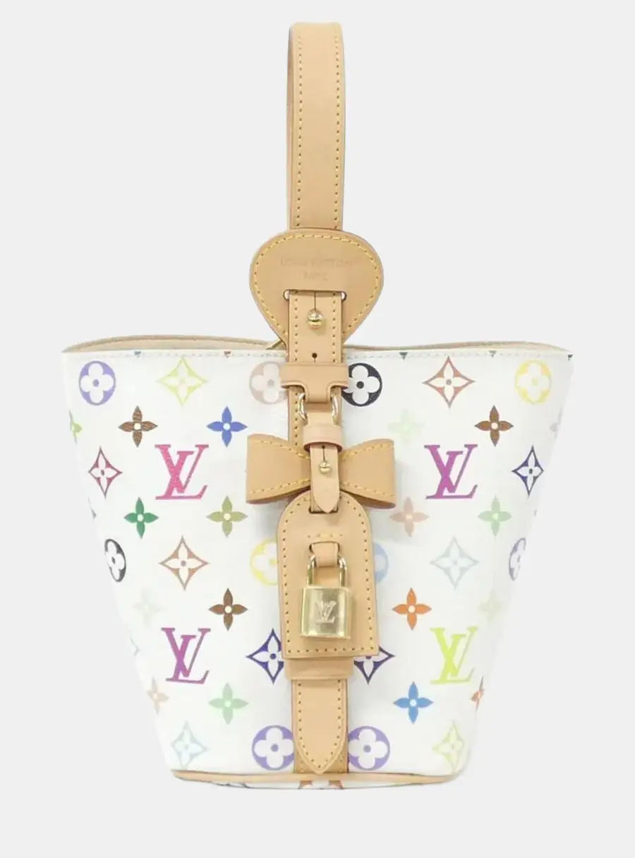 Louis Vuitton x Takashi Murakami All In BB White Monogram Multicolor Canvas Shoulder Bag