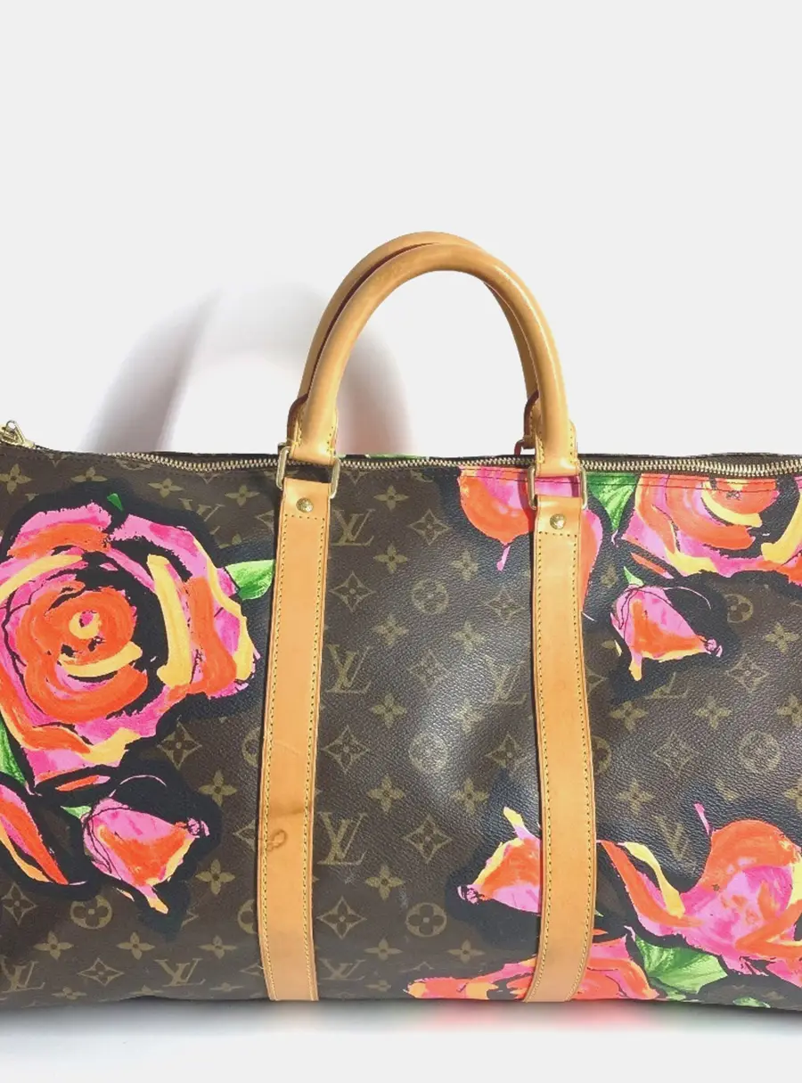 Louis Vuitton Stephen Sprouse Monogram Rose Keepall 50 Brown Canvas Boston Travel Bag