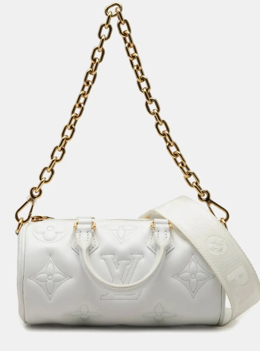 Louis Vuitton Bubblegram Papillon BB Snow White Calf Leather Crossbody Bag