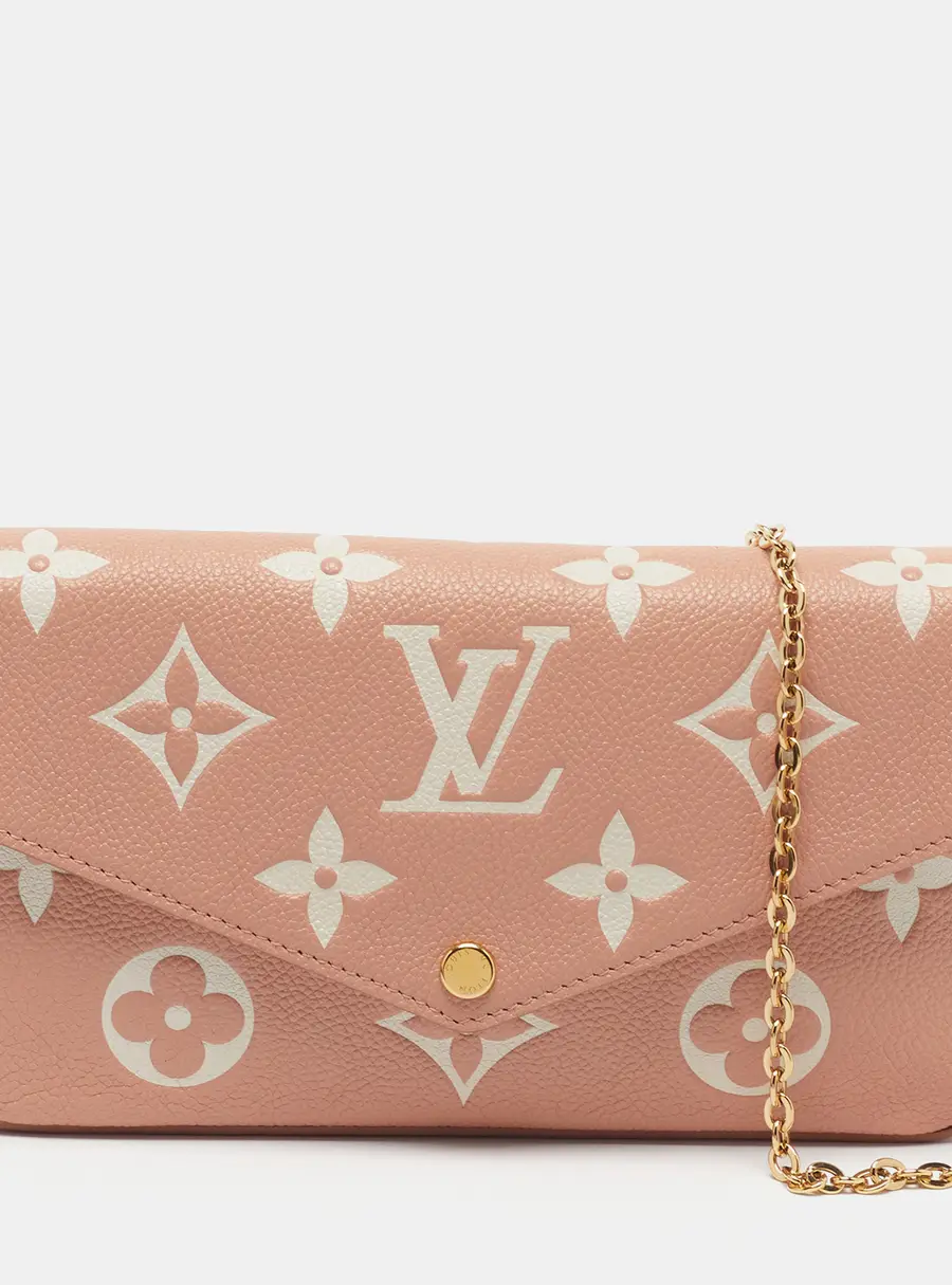 Louis Vuitton Felicie Trianon Pink/Cream Monogram Empreinte Leather Pochette