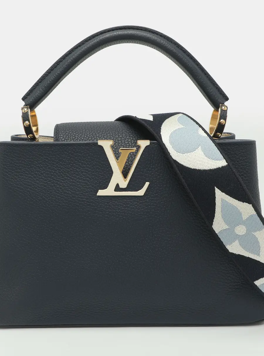 Louis Vuitton Capucines PM Navy Blue Taurillon Leather Bag