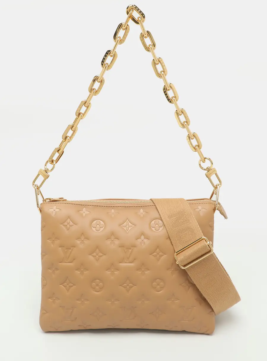 Louis Vuitton Coussin PM Camel Monogram Embossed Bag