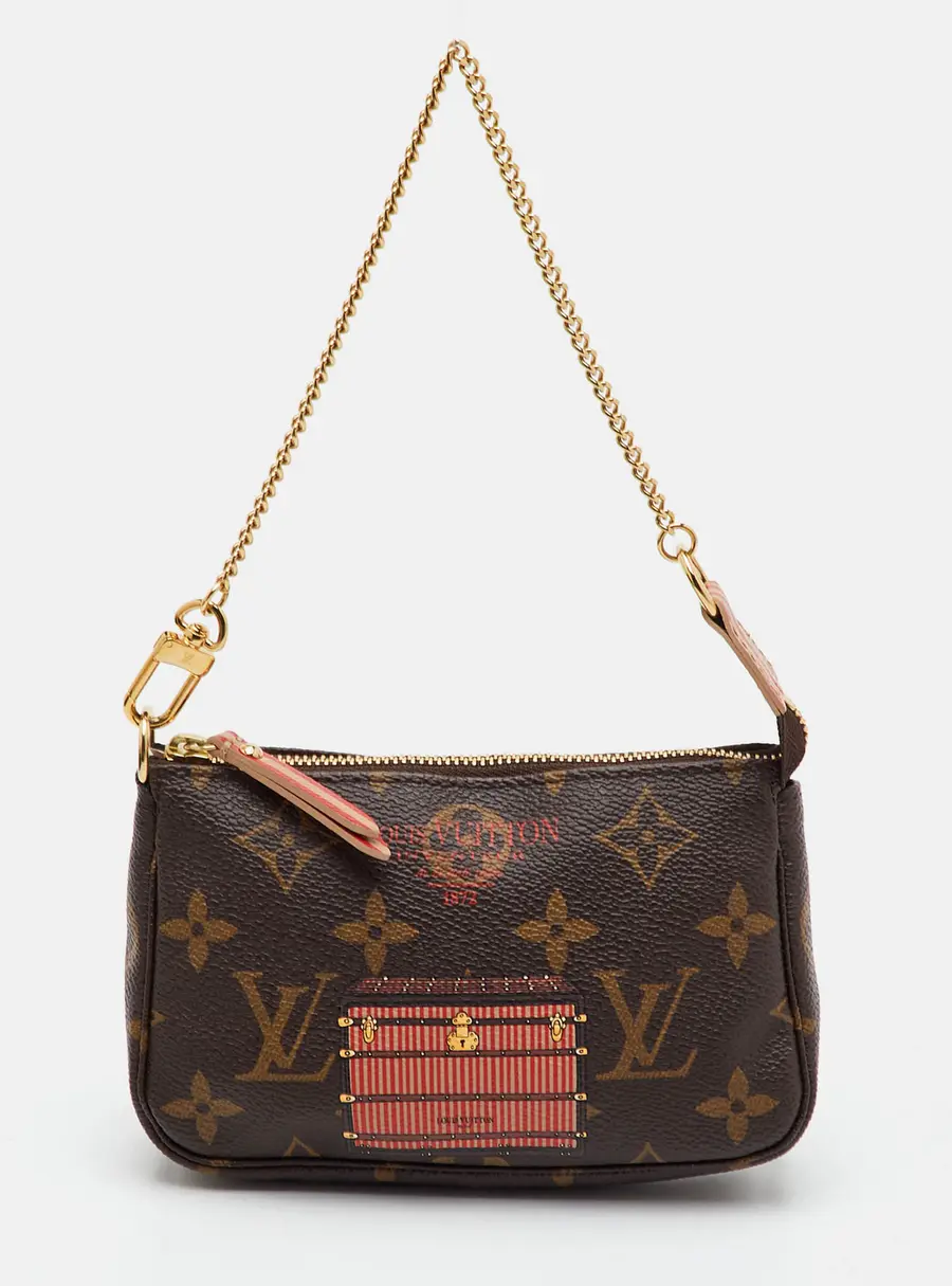 Louis Vuitton Pochette Accessoires Mini Monogram Canvas Inventeur Trunks and Locks Bag