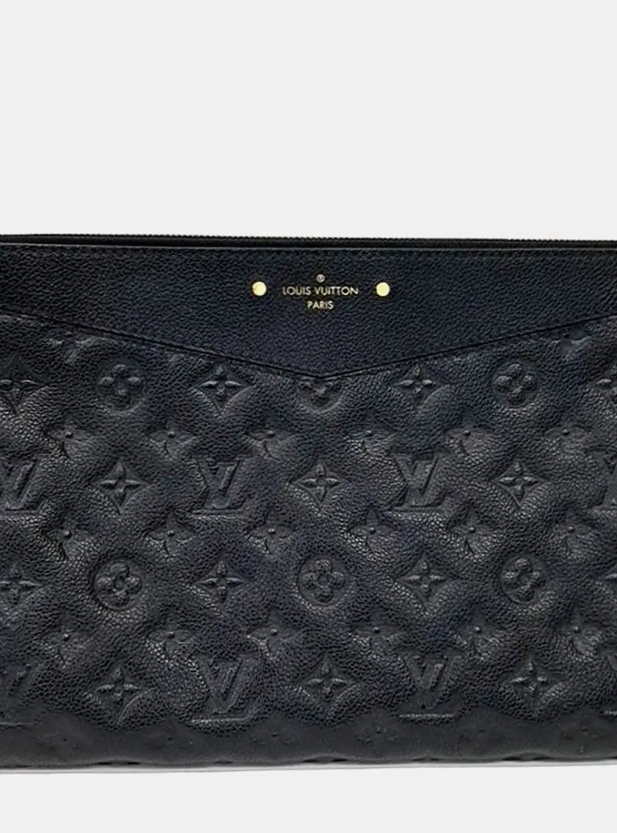 Louis Vuitton Black Leather Empreinte Daily Clutch M62937
