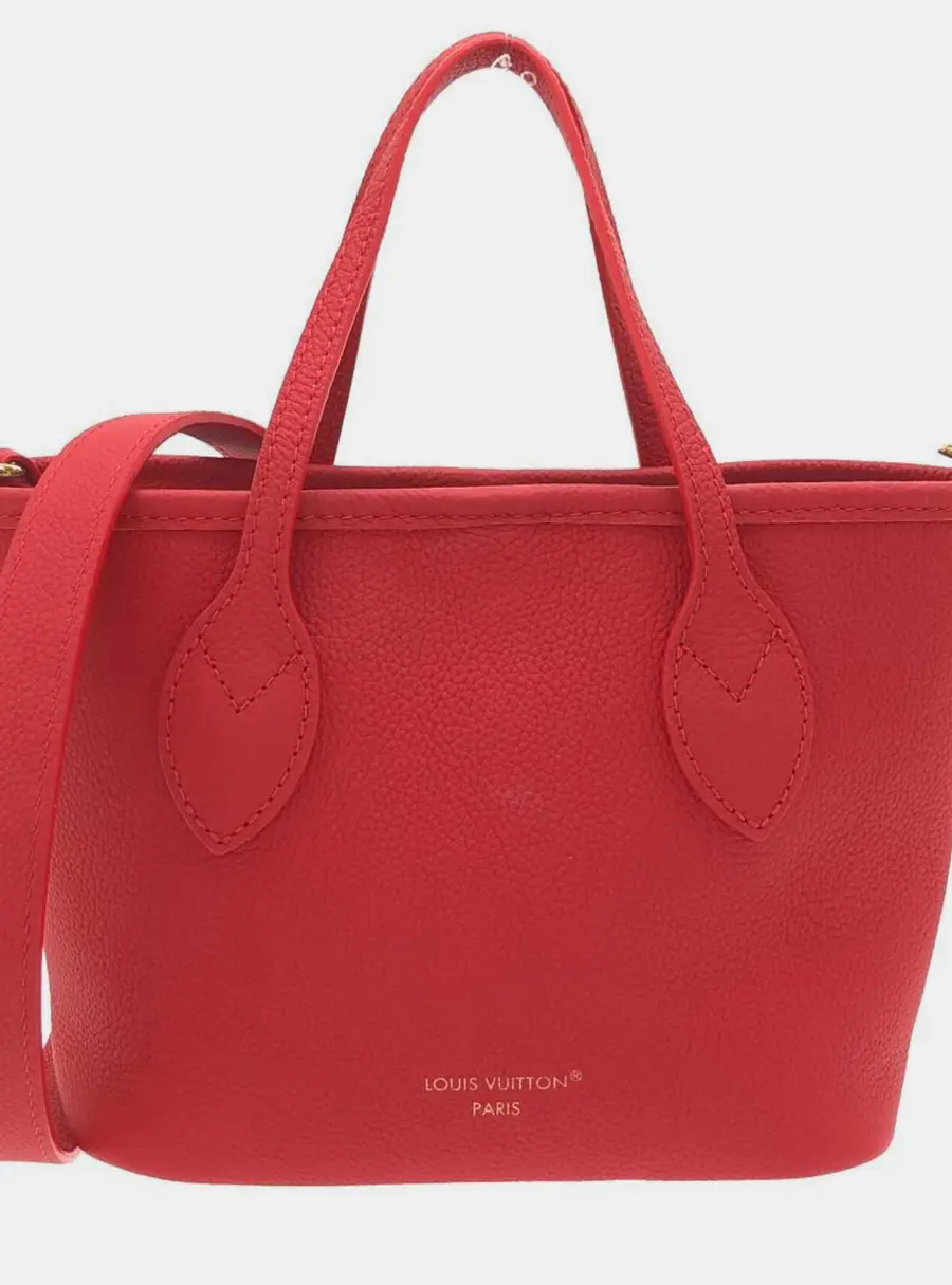 Louis Vuitton Neverfull Inside Out BB Rouge Grained Calfskin Leather Tote Bag