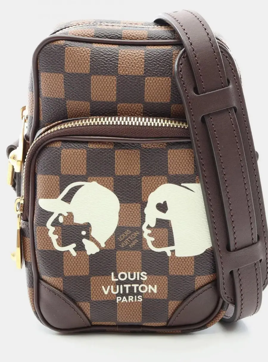 Louis Vuitton x NIGO Damier Friendship Amazon Brown Coated Canvas Leather Shoulder Bag