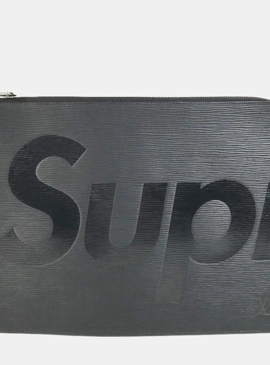 Louis Vuitton x Supreme Pochette Jour GM Noir Black Epi Leather Clutch Bag