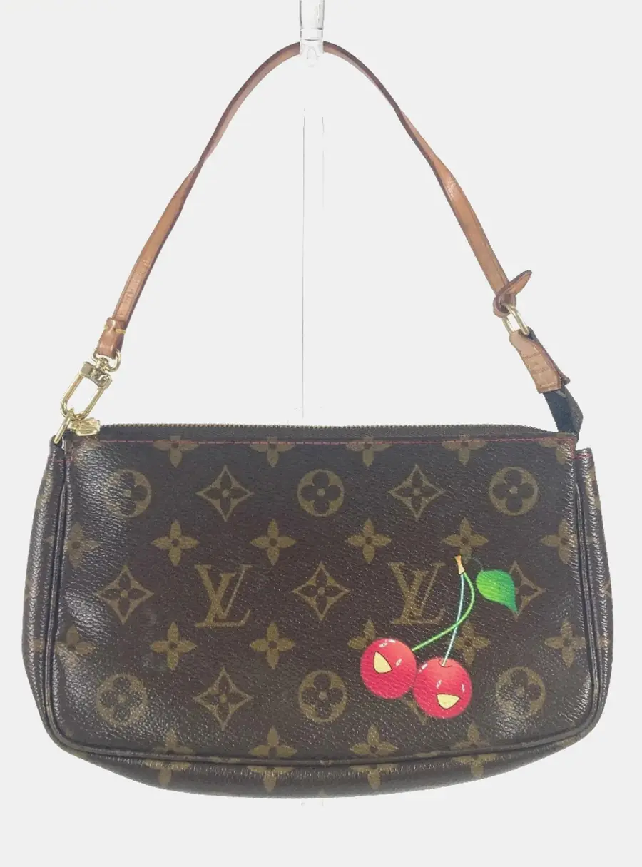 Louis Vuitton Takashi Murakami Monogram Cerises Pochette Accessoires One Size Brown Monogram Canvas Shoulder Bag