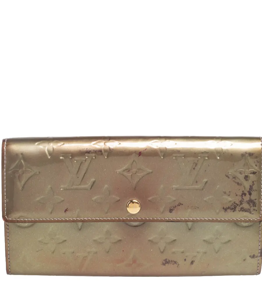 Louis Vuitton Gris Art Deco Monogram Vernis Sarah Wallet