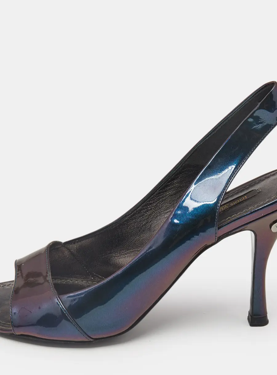Louis Vuitton Iridescent Patent Leather Peep Toe Pumps Size 38.5