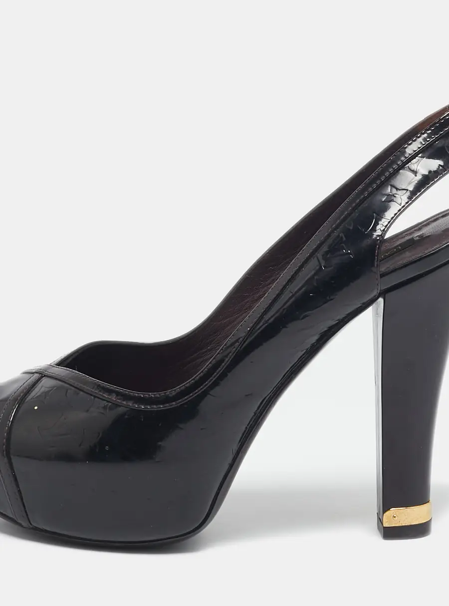 Louis Vuitton Amarante Monogram Vernis Tamara Slingback Pumps Size 37