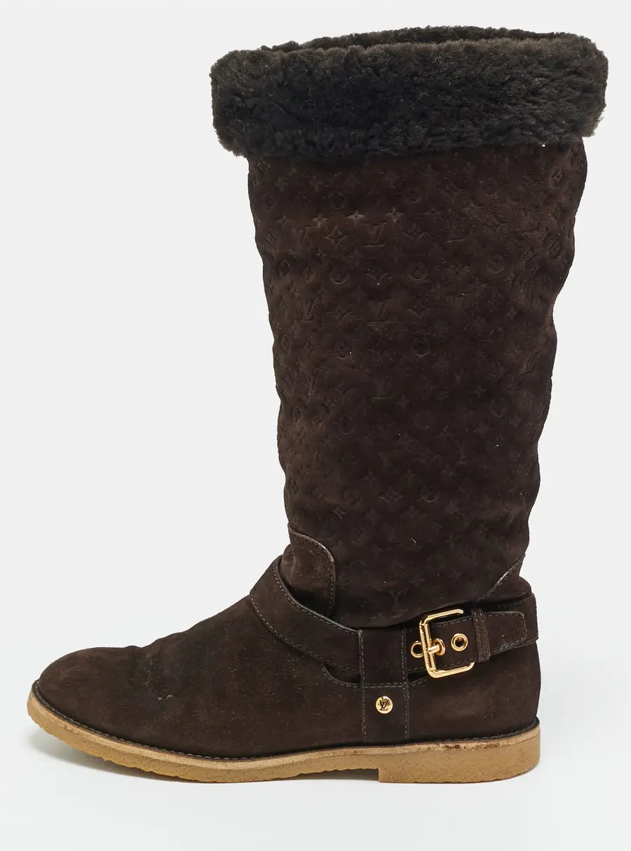 Louis Vuitton Fauvist Size 40.5 Brown Monogram Suede Knee Length Boots
