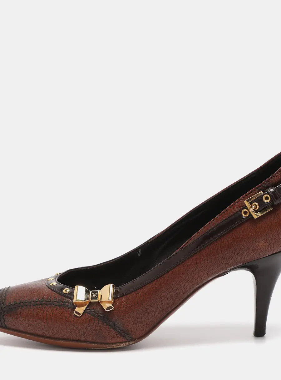 Louis Vuitton Size 37 Brown Leather Pumps