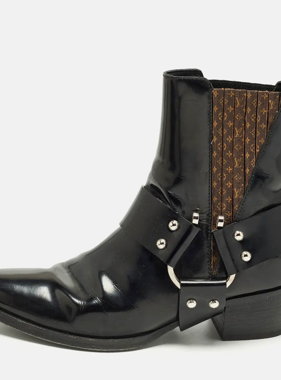 Louis Vuitton Rhapsodie Size 38 Black Canvas and Leather Ankle Length Boots