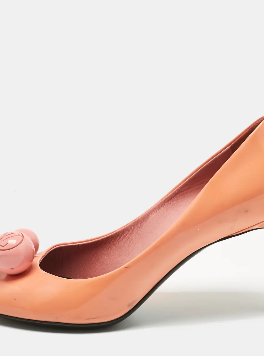 Louis Vuitton Orange Patent Leather Betty Pumps Size 36.5
